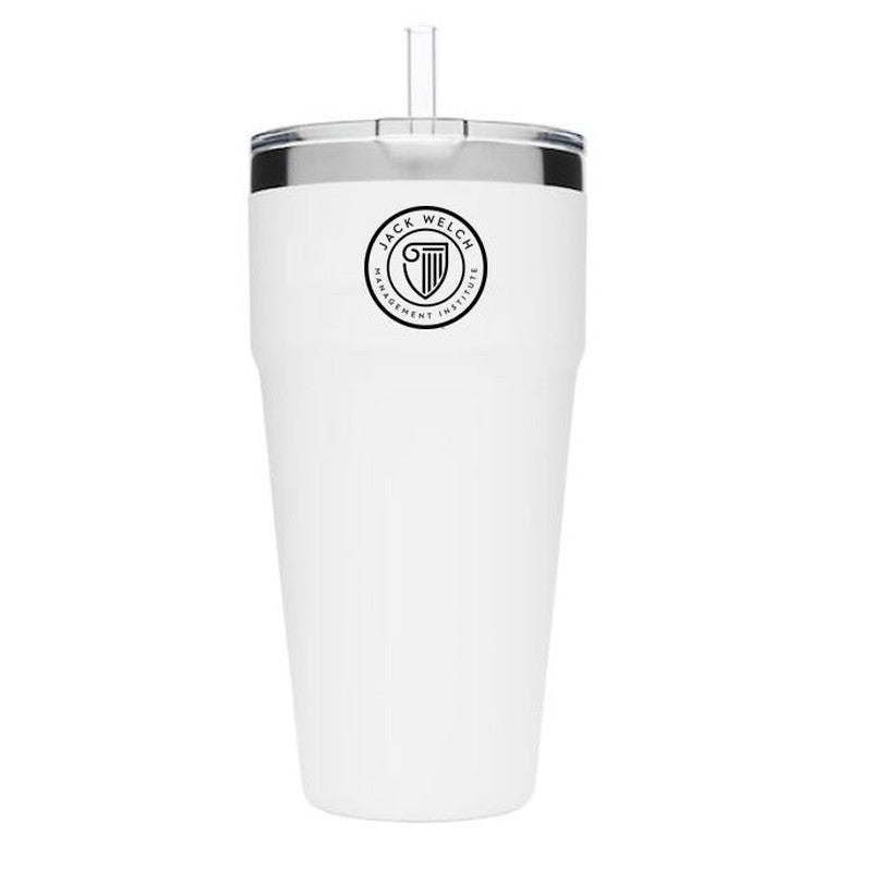 JWMI YETI RAMBLER® 26 OZ STACKABLE CUP  WITH STRAW LID - White