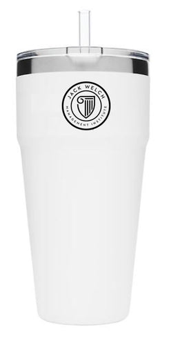JWMI YETI RAMBLER® 26 OZ STACKABLE CUP  WITH STRAW LID - White