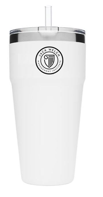 NEW JWMI RAMBLER® 26 OZ STACKABLE CUP  WITH STRAW LID - White