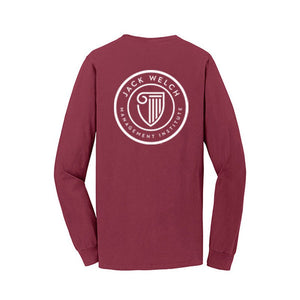 JWMI Pigment-Dyed Long Sleeve Pocket Tee MERLOT
