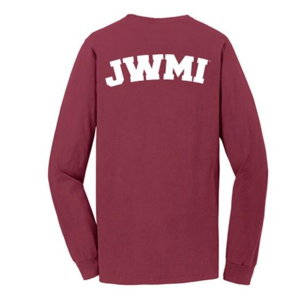 JWMI Pigment-Dyed Long Sleeve Pocket Tee MERLOT