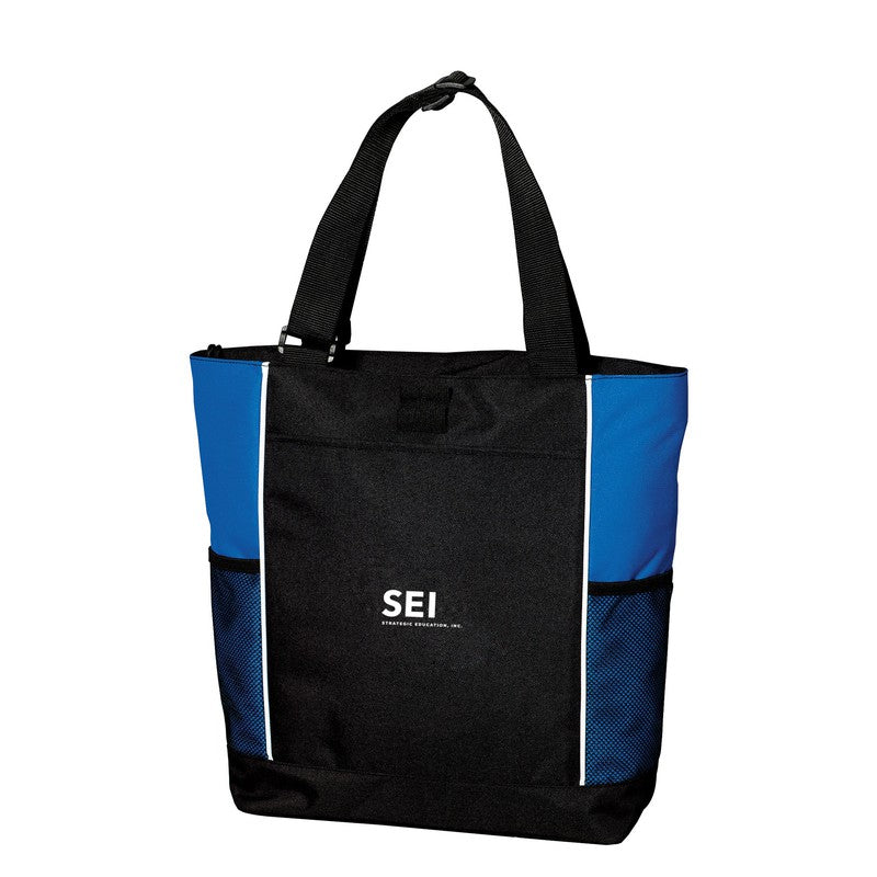SEI -Port Authority Panel Tote - Black/Royal